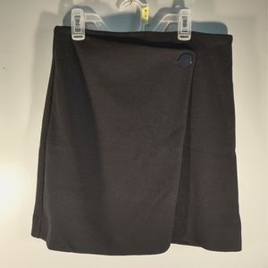 LOFT Ann Taylor Navy Stretch Pencil Skirt Button Flap Front Womens Size 2
